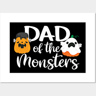 Dad Of The Monsters Funny Halloween Season Spooky Father Posters and Art